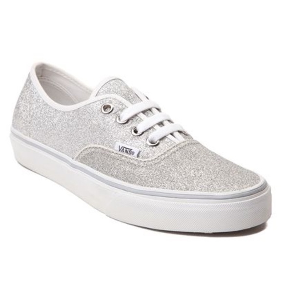 silver glitter vans